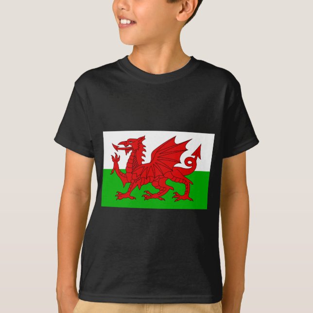 Waliser/Wales-Flagge - Cymru Qualitäts-Bild T-Shirt (Vorderseite)