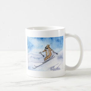 Walisercorgi-Hundeskifahren Kaffeetasse