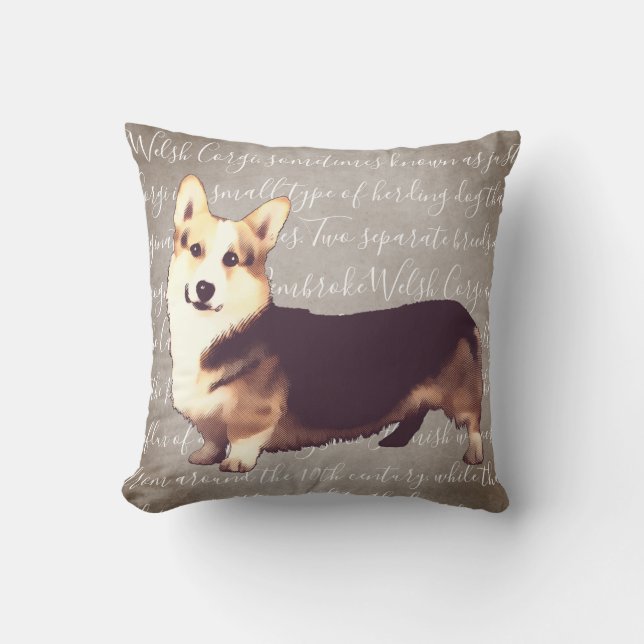 Walisercorgi-Illustrations-Kissen Kissen (Vorderseite)