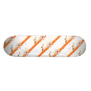 WaliserCorgi mit einem Blumenstreifen Skateboard