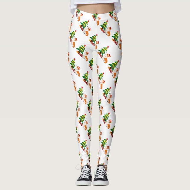 WaliserCorgi mit Weihnachtsbaum Leggings (Vorderseite)
