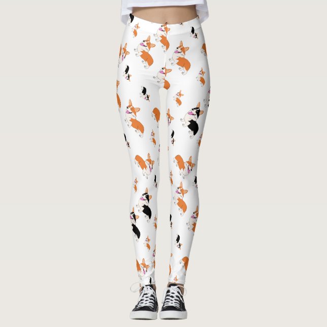 Walisercorgi-Muster Leggings (Vorderseite)