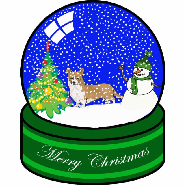 Walisercorgi-Schnekugel Fotoskulptur Ornament (Vorne)