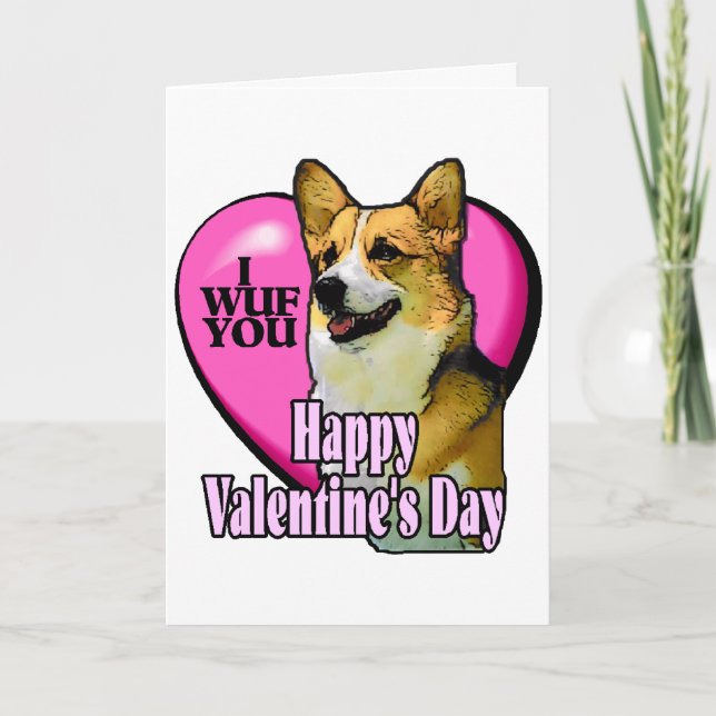 Walisercorgi-Valentinstag Feiertagskarte (Vorderseite)