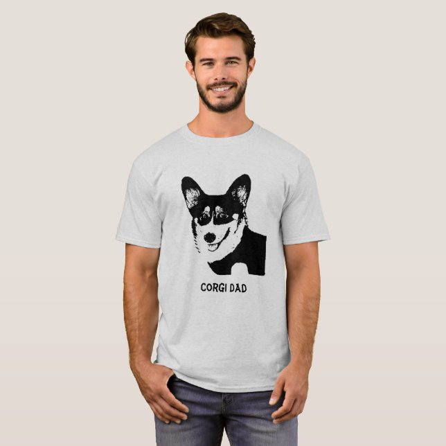 Walisercorgi-Vater T-Shirt (Vorne ganz)