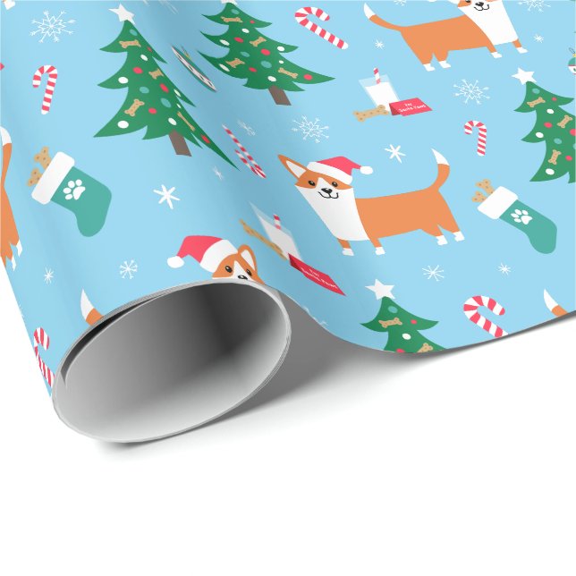 Walisercorgi-WeihnachtsPackpapier Geschenkpapier (Rolleneckpunkt)