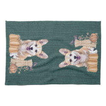 Walisercorgi-Welpe im Herbst