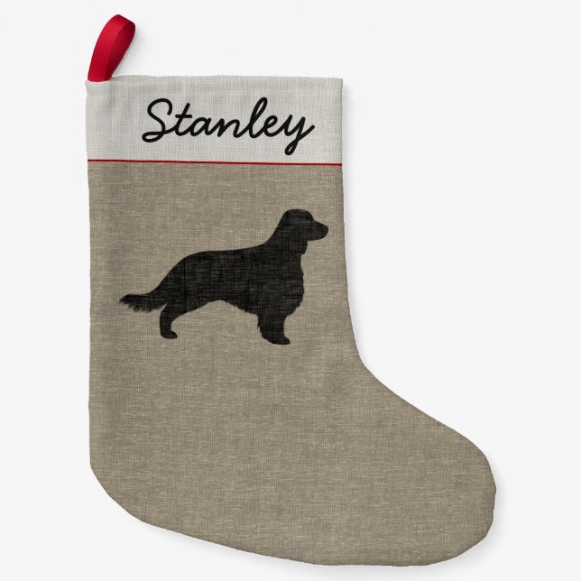 WaliserSpringerspaniel-Silhouette mit dem langen Kleiner Weihnachtsstrumpf (Vorderseite)
