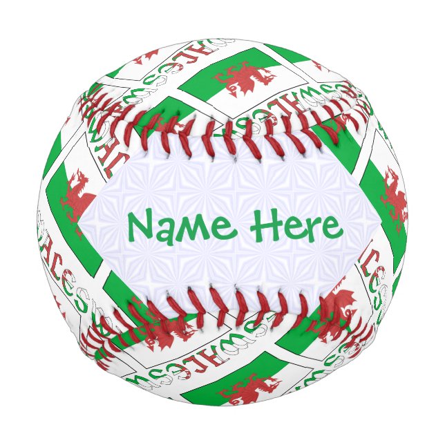 Walish Angel Weihnachtsflagge geteert Grün persona Baseball (Vorderseite)