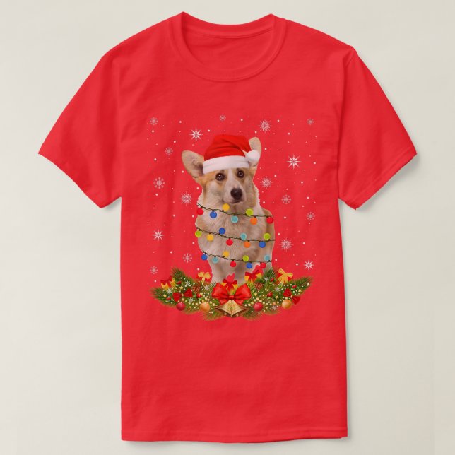 Walish Corgi Weihnachtslicht Weihnachtsweihe Weihn T-Shirt (Design vorne)