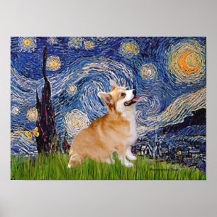Walisisch Corgi Pembroke - Starry Night Poster