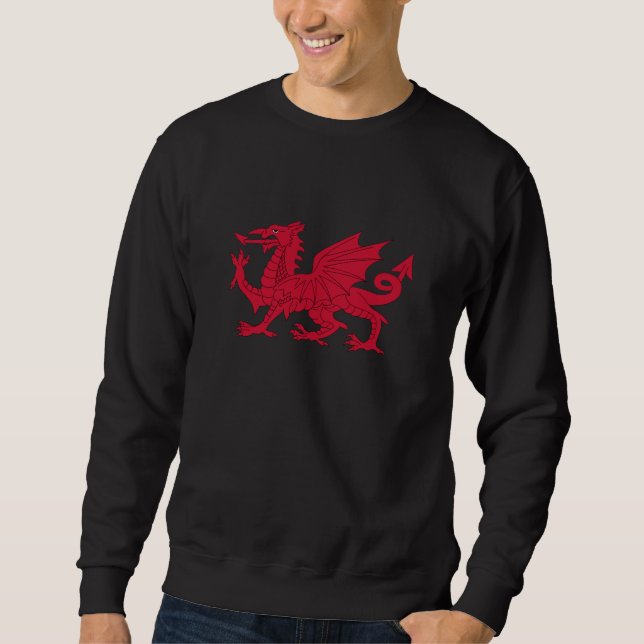 Walisisch Red Dragon & Wales, Flaggenmode / Cymru Sweatshirt (Vorderseite)