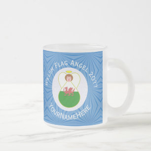 Walisische Angel Hanukka Flag Personalisiert Mattglastasse