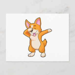 Walisische Corgi bei Hip-Hop-Tanz Dab Postkarte