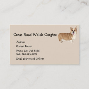 Walisische Corgi Dog Pet Animal Logo Business Card Visitenkarte
