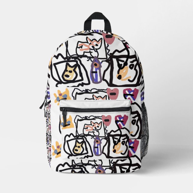 Walisische Corgi-Herzen  Bedruckter Rucksack (Vorderseite)