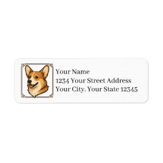 Walisische Corgi-Rücksende-Adressetiketten