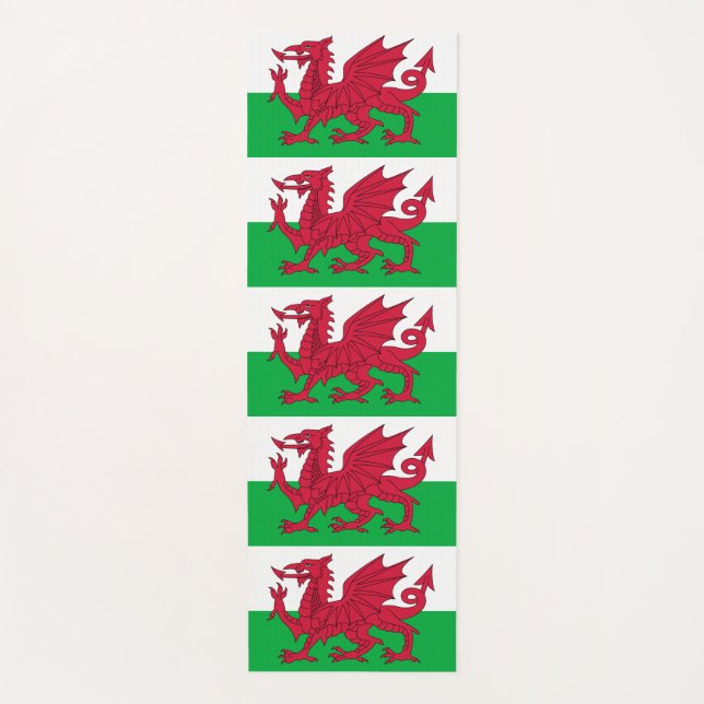 Walisische Drachenflagge Yogamatte (Vorderseite)