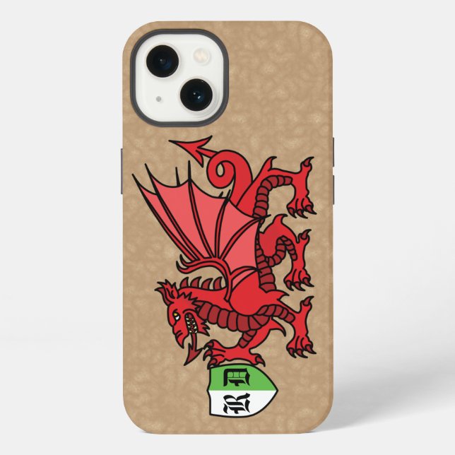 Walisische Drachenmonogramm iPhone Hülle (Rückseite)