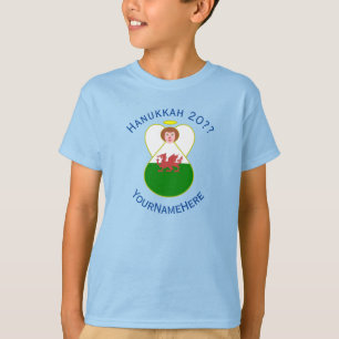 Walisische Engels-Hanukkah-Flagge Personalisierter T-Shirt