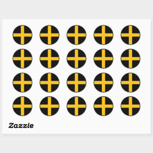Walisische Flagge des heiligen David Runder Aufkleber