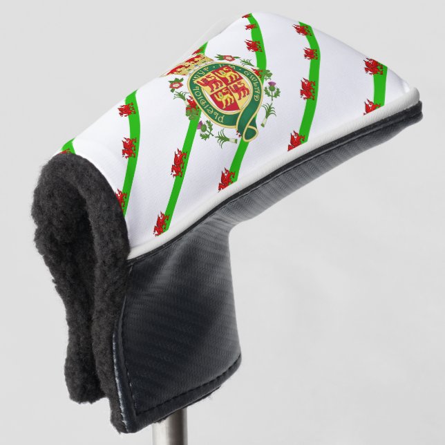 walisische Flagge Golf Headcover (3/4 Vorderseite)