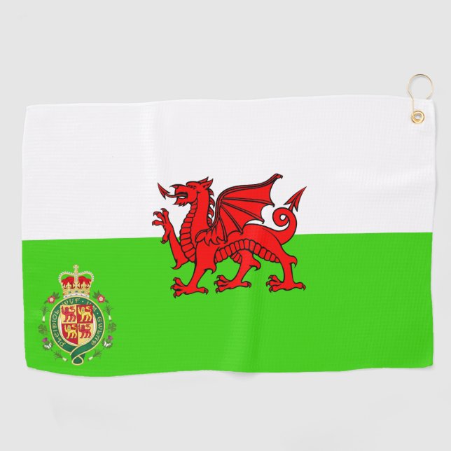 Walisische Flagge Golfhandtuch (Horizontal)