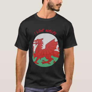 Walisische Flagge im Kreis. Text anpassen T-Shirt