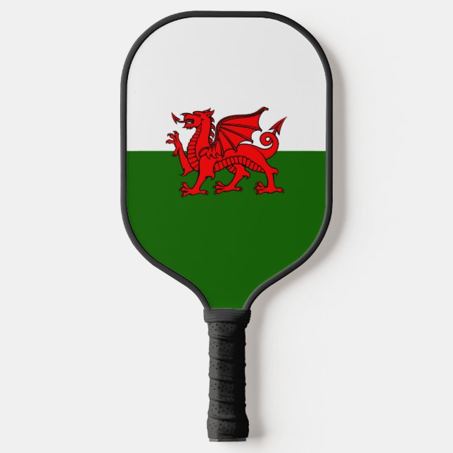 walisische Flagge Pickleball Schläger (Vorderseite)