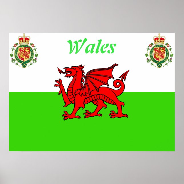 walisische Flagge Poster (Vorne)