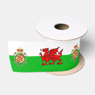 walisische Flagge Satinband