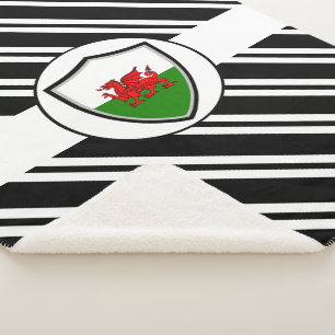 Walisische Flagge Sherpa Blanket Sherpadecke