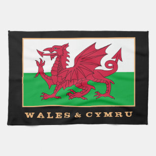Walisische Flagge & Wales Kochen, Mode / sport Cym Geschirrtuch
