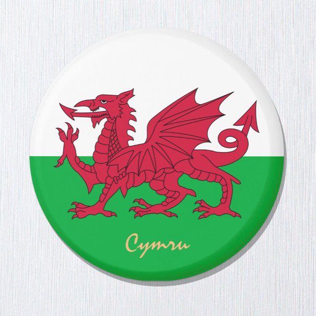 Walisische Flagge & Wales, Urlaub, Sport / Cymru Magnet (Von Creator hochgeladen)