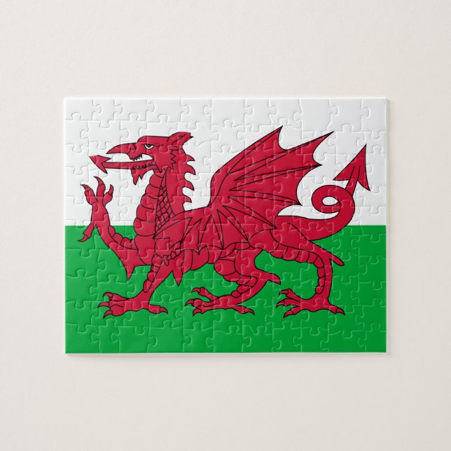Walisische Flagge (Wales) (walisischer Drache) (Horizontal)