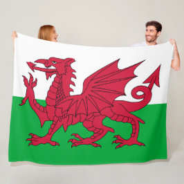 Walisische Flagge (Wales) (walisischer Drache) Fleecedecke