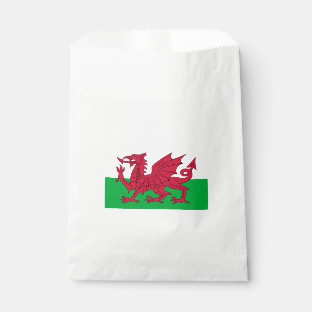 Walisische Flagge (Wales) (walisischer Drache) Geschenktütchen (Vorderseite)