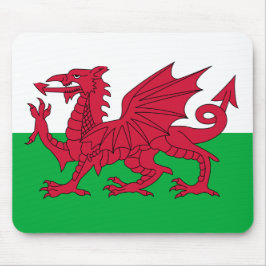 Walisische Flagge (Wales) (walisischer Drache) Mousepad