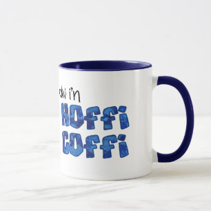 Walisische Kaffee-Tasse: Hoffi Coffi, Blauer Marmo Tasse
