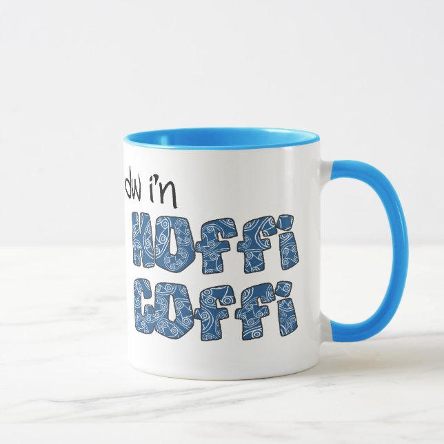 Walisische Kaffee-Tasse: Hoffi Coffi, blaues ethni Tasse (Rechts)