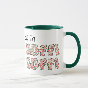 Walisische Kaffee-Tasse: Hoffi Coffi, Rot-Flora-Mu Tasse
