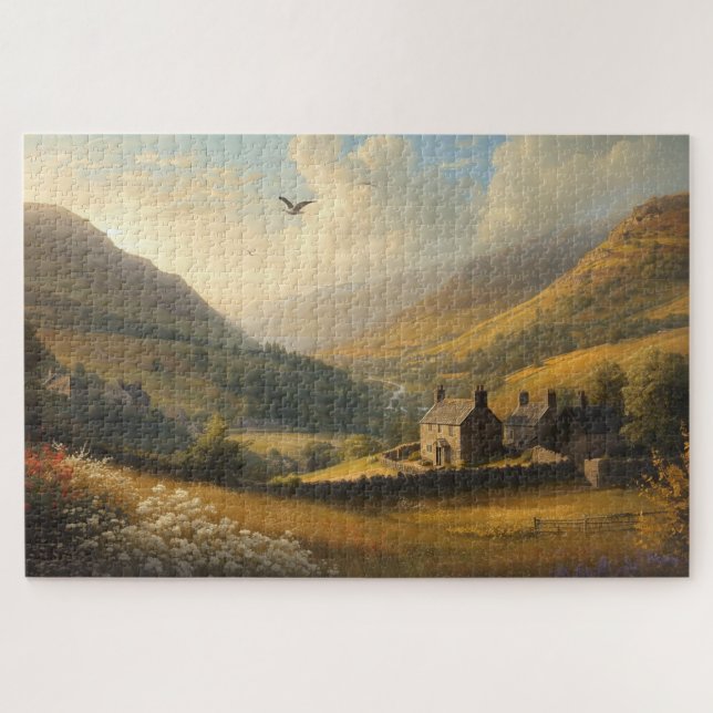 Walisische Landschaftstäler-Puzzleteile (Horizontal)