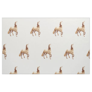 Walisische Pony- und Cob-Pferdeaquarellmalerei Stoff