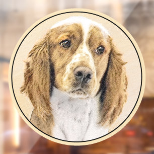 Walisische Springer Spaniel Malerei - Originale Hu Fensteraufkleber
