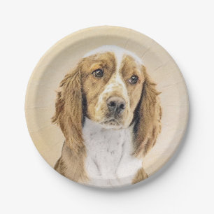 Walisische Springer Spaniel Malerei - Originale Hu Pappteller