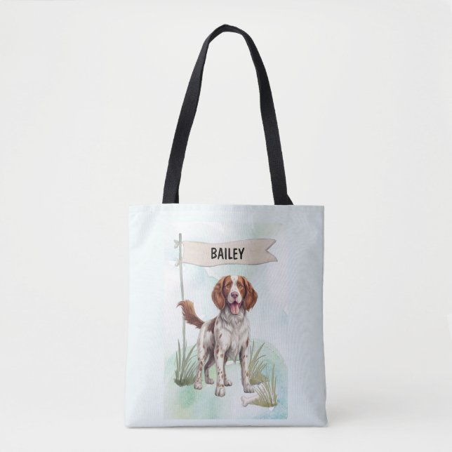 Walisische Springer Spaniel Wasserfarbe Personalis Tasche (Vorderseite)