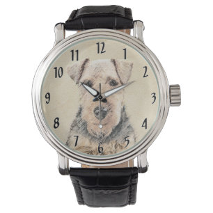 Walisische Terrier-Malerei - Niedliche Original Hu Armbanduhr