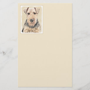 Walisische Terrier-Malerei - Niedliche Original Hu Briefpapier