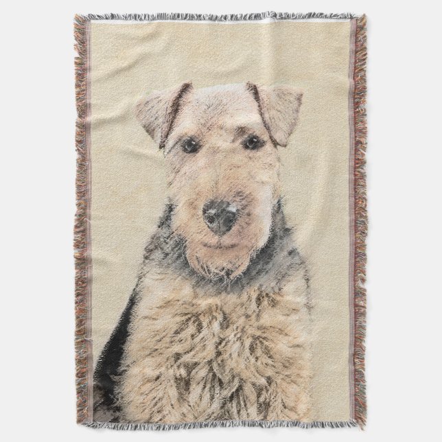 Walisische Terrier-Malerei - Niedliche Original Hu Decke (Vorderseite Vertikal)