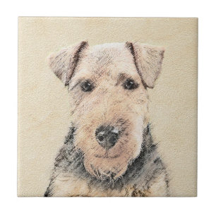Walisische Terrier-Malerei - Niedliche Original Hu Fliese